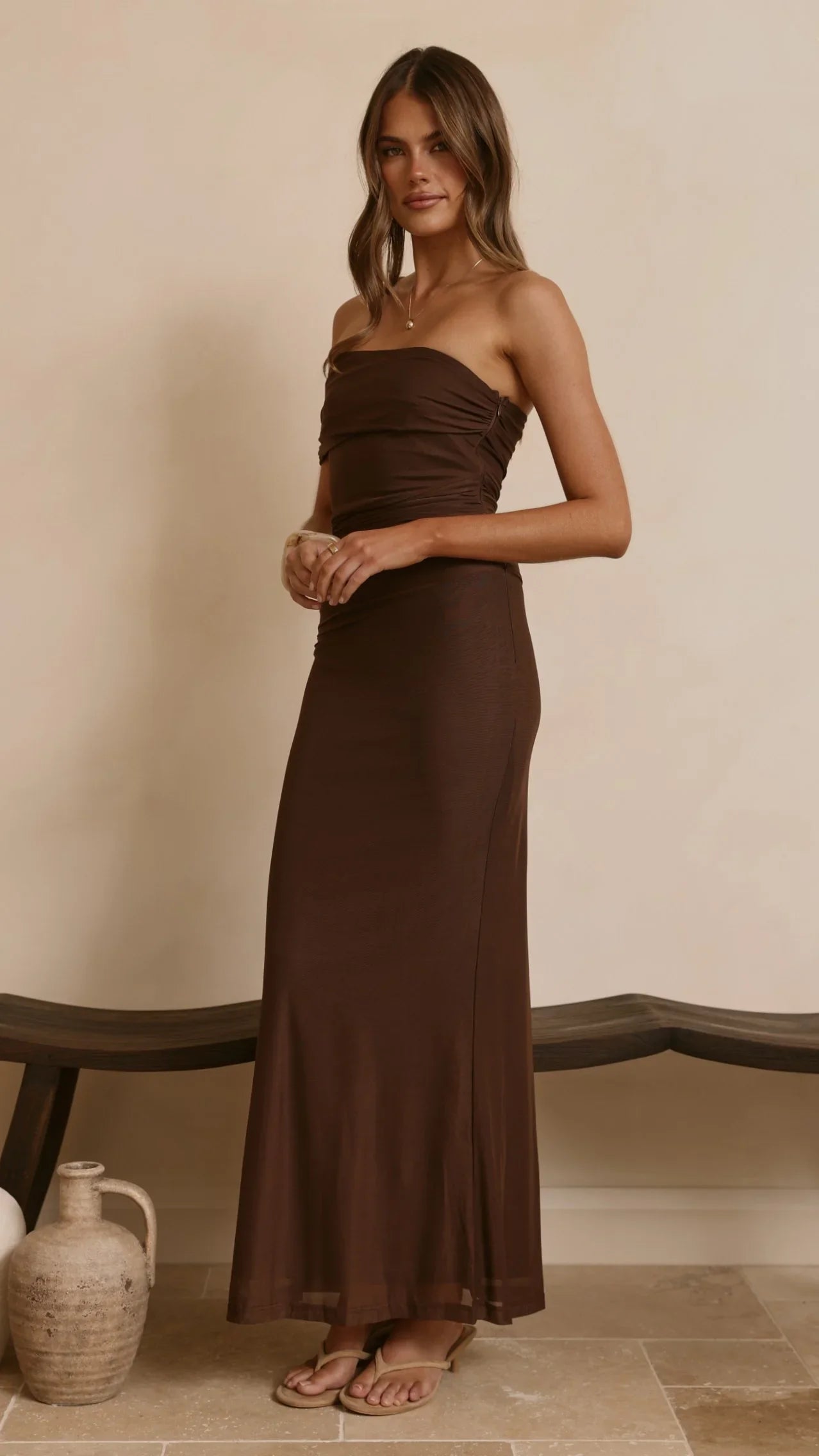 Ria Maxi Dress Chocolate