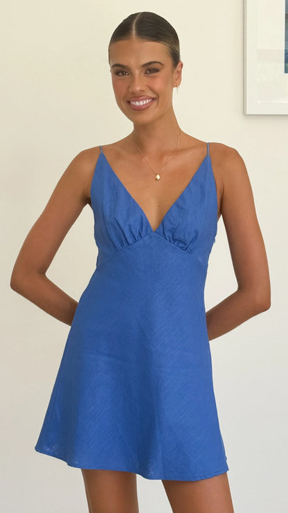 Halina Mini Dress Blue