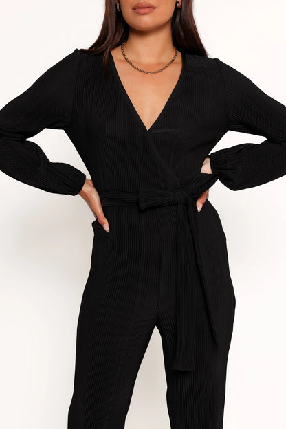 Solange Plisse Jumpsuit Black