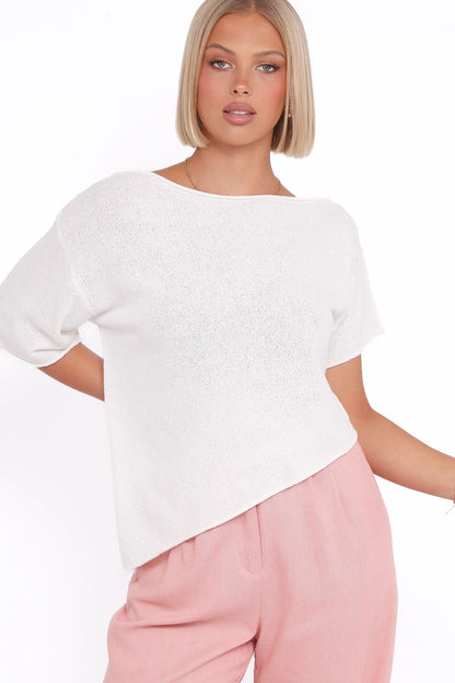 Ardena Boucle Knit Top Cream