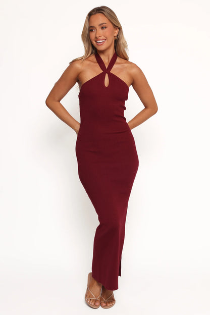 Nessa Midi Dress Dark Cherry