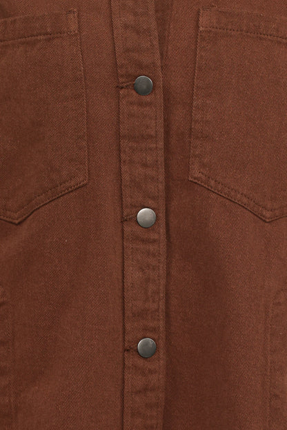 Toto Denim Shacket Chocolate Brown