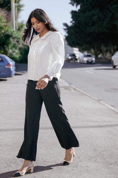 Clark Crepe Wide Leg Pant Black