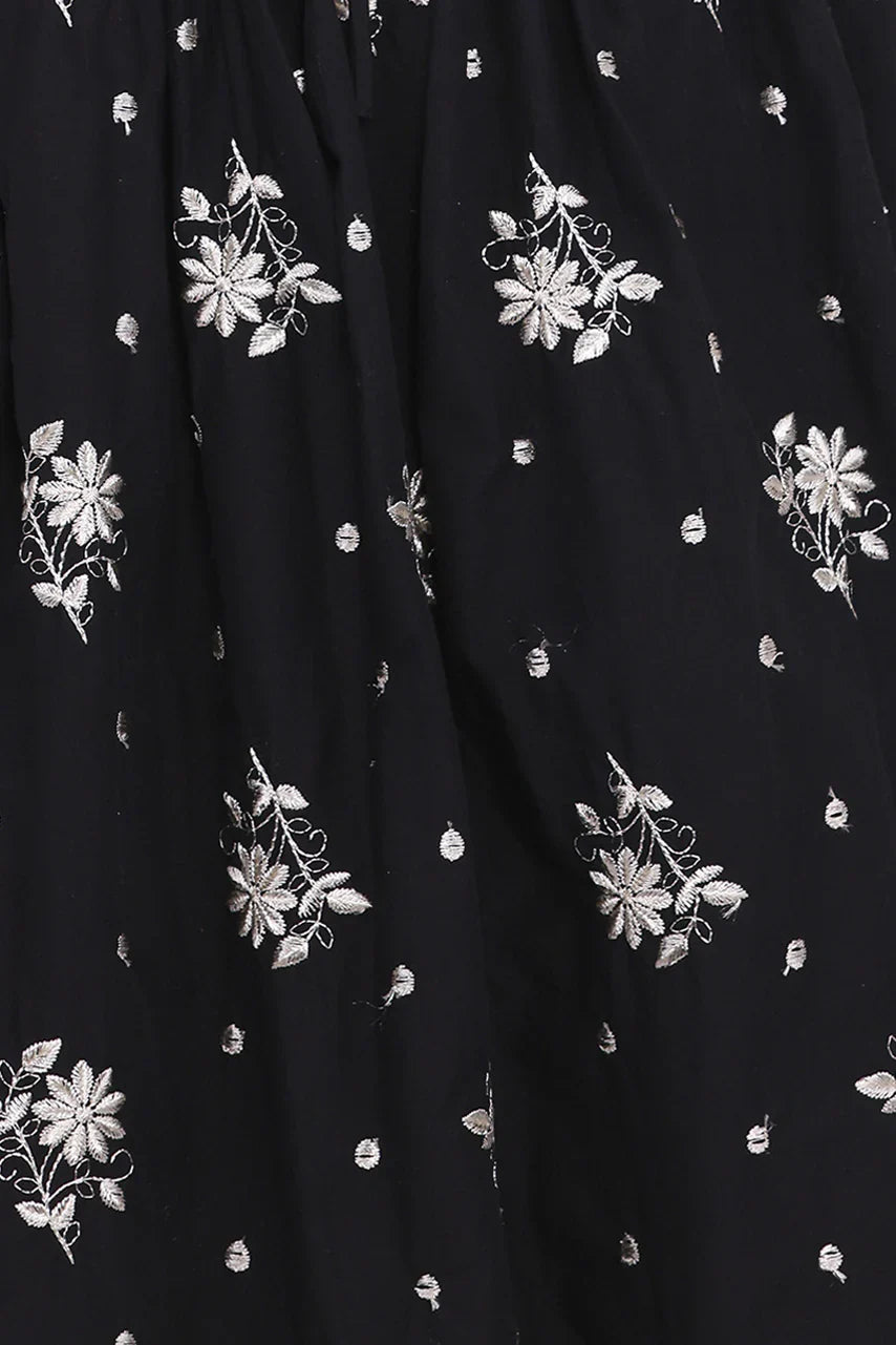 Rosemarie Midi Dress Black Floral