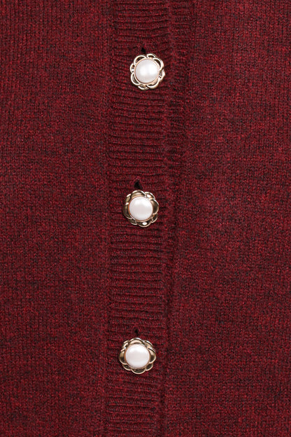 Thelma Trumpet Sleeve Cardigan Cabernet