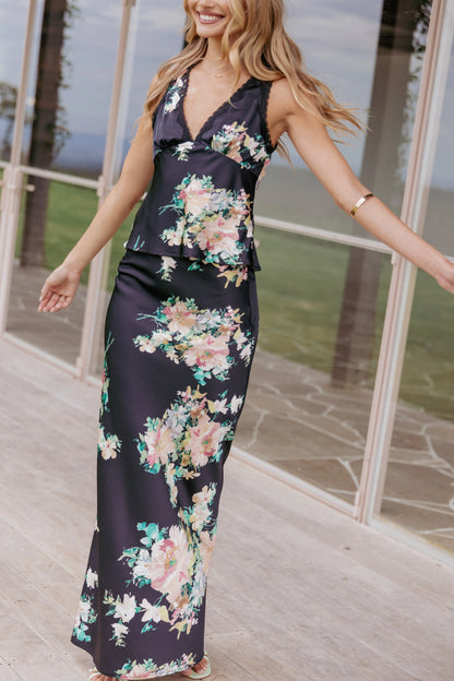 Velman Skirt Black Floral