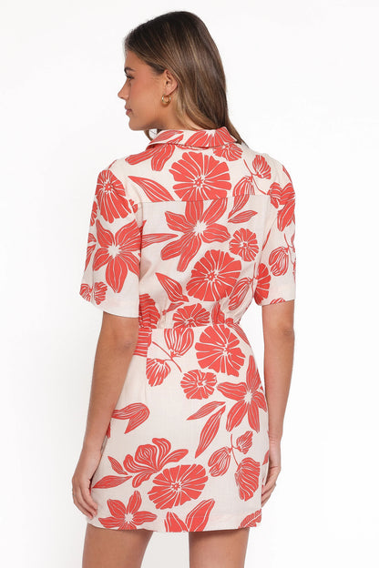 Leyton Mini Dress Red Floral