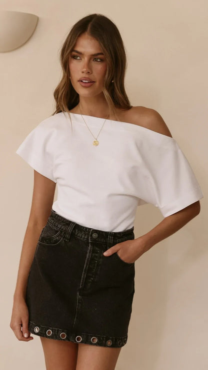 Rollas High Line Mini Skirt Black Sand Eyelet
