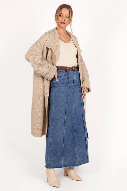 Soma Oversized Open Front Cardigan Beige