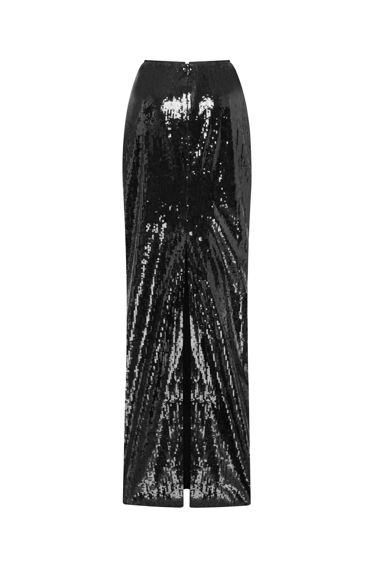 Dramatic fitted sequined black maxi skirt Midnight Walk
