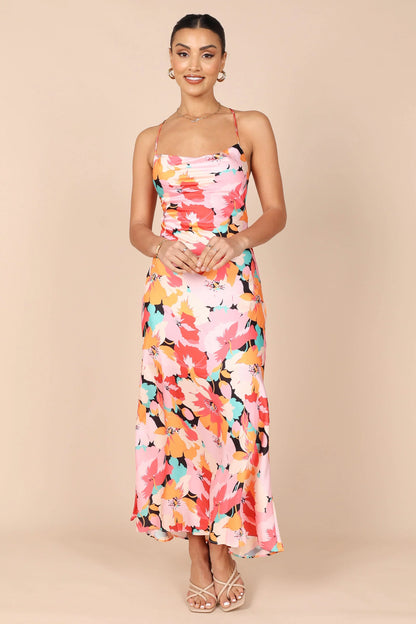 Posse Midi Slip Dress Pink Floral