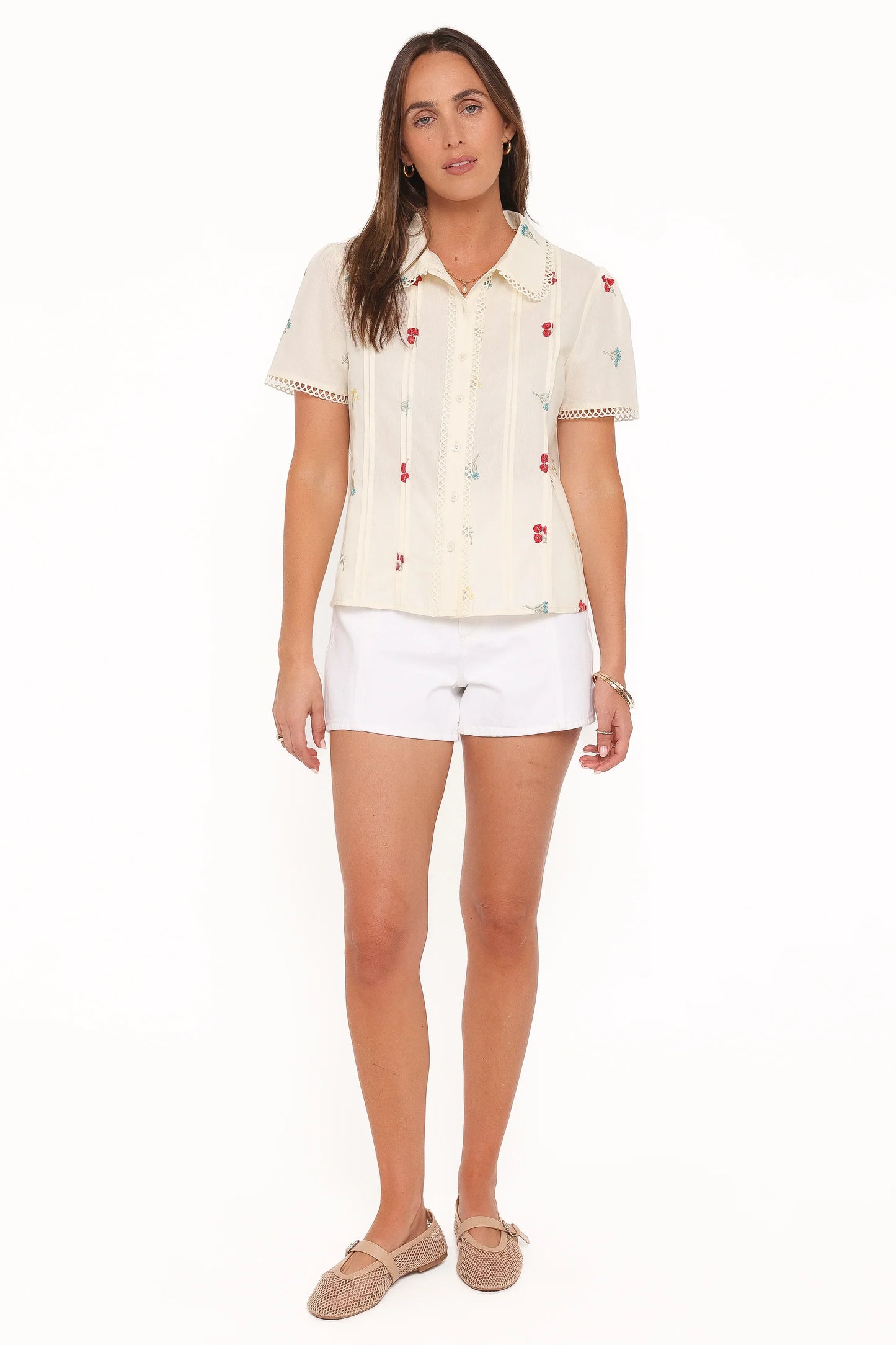 Lucile Embroidered Shirt Light Yellow