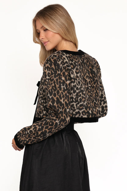 Vanna Tie Front Jacket Leopard