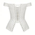 Satin Ivory Corset with Sequins