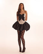 Balloon taffeta black mini skirt Parisienne