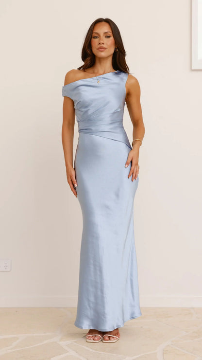 Auria Off Shoulder Maxi Dress Blue