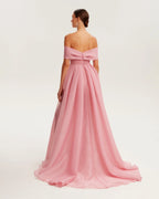 Sophisticated off the shoulder misty rose maxi dress Garden of Eden