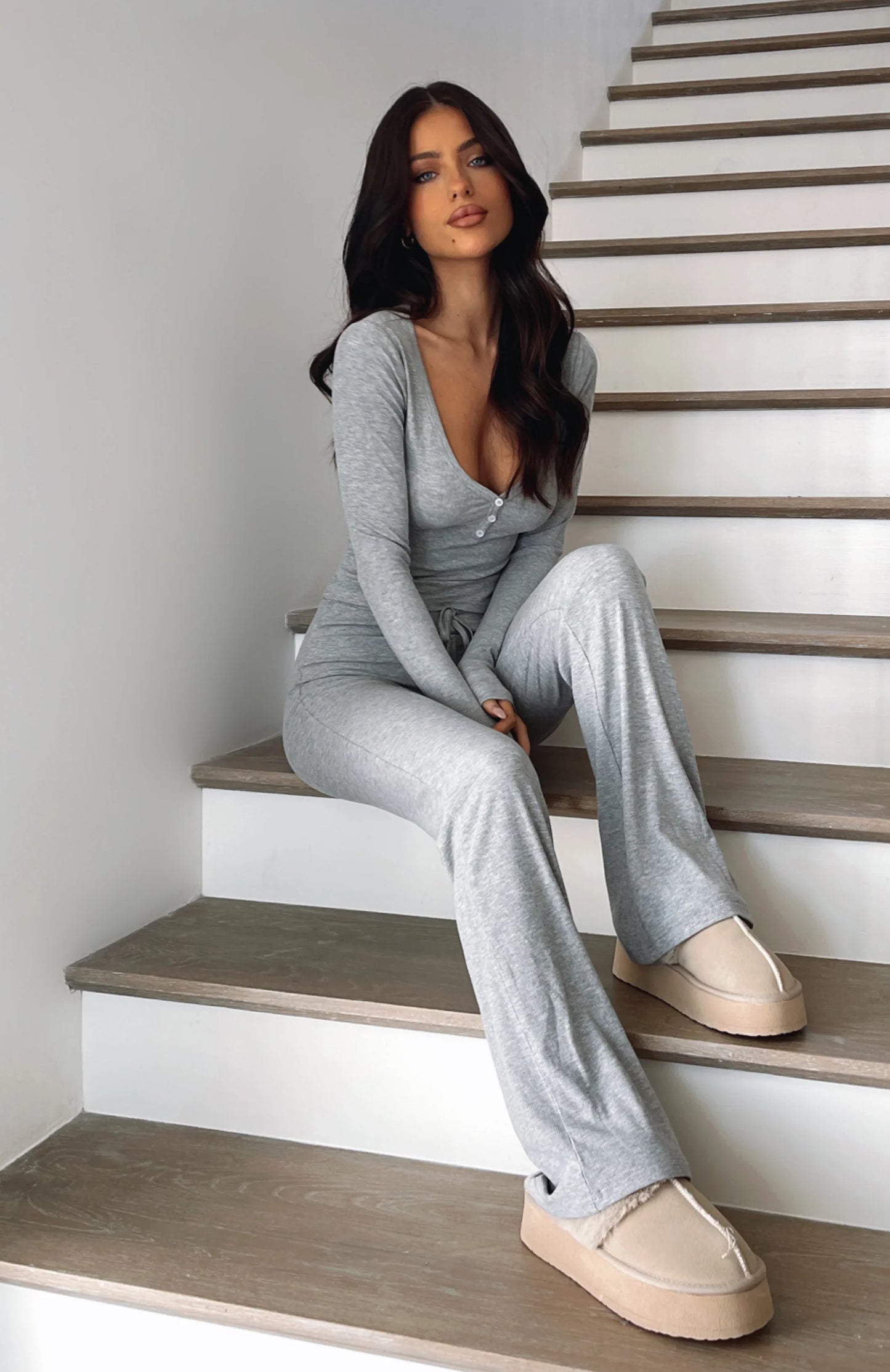Dont Wake Me Up Pyjama Set Grey Marle