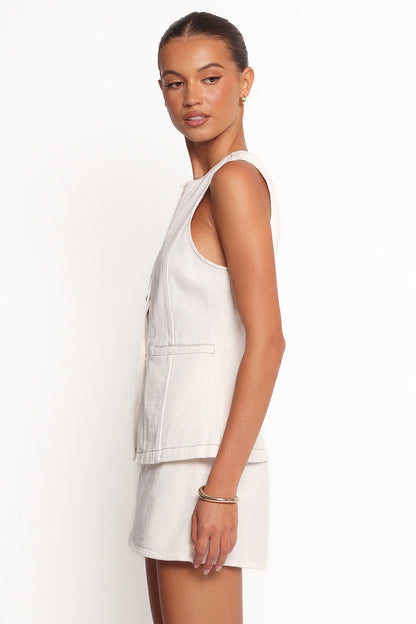 Kristy Denim Vest White