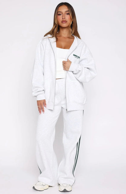 Lucky Thirteen Charise Wide Leg Sweatpants Grey Marle