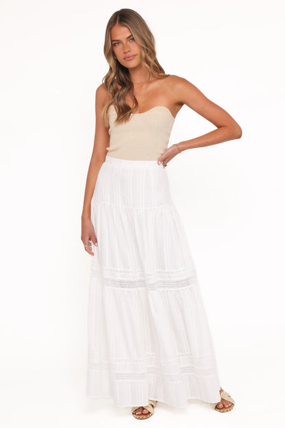 Peony Maxi Skirt White