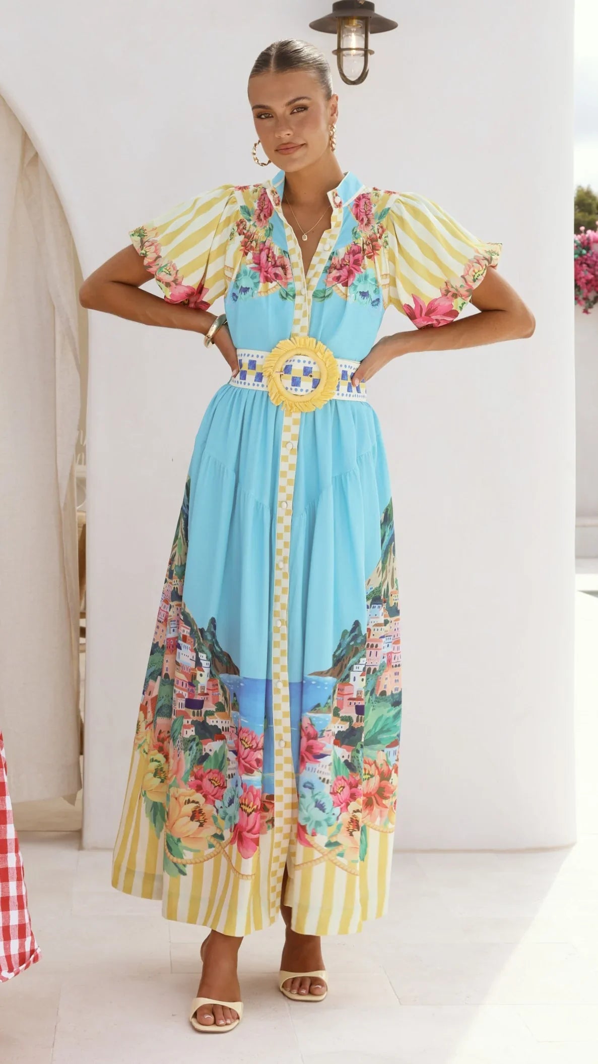 Bloom Maxi Dress Positano Blue