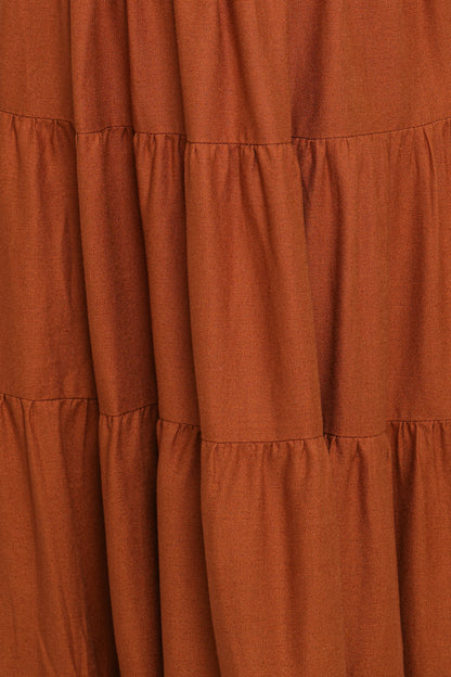 Sitara Strapless Midi Dress Brown