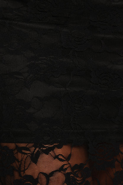 Laken Sheer Lace Maxi Skirt Black