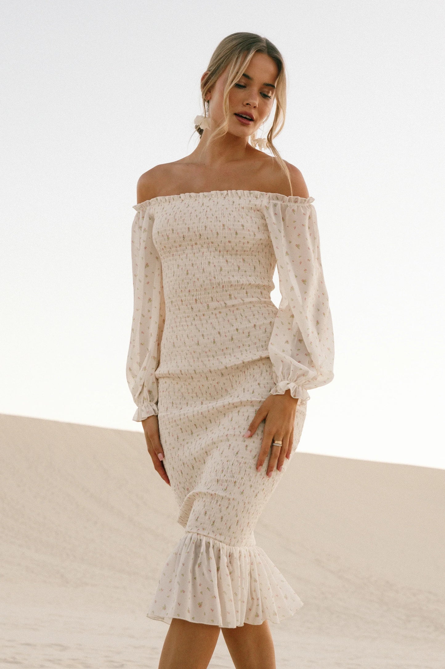 Sara Midi Dress Tiny Blooms