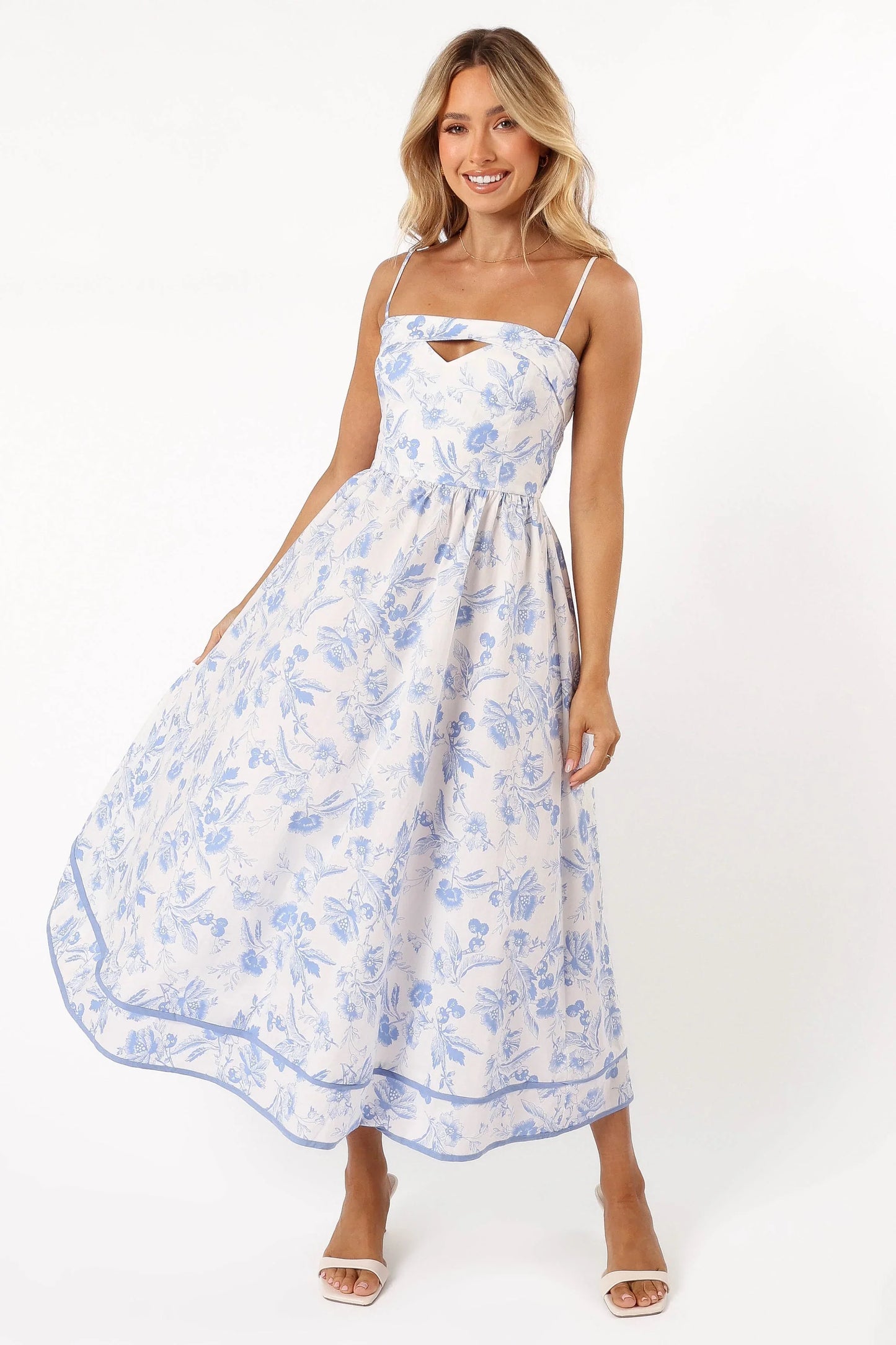 Flora Midi Dress Blue Floral