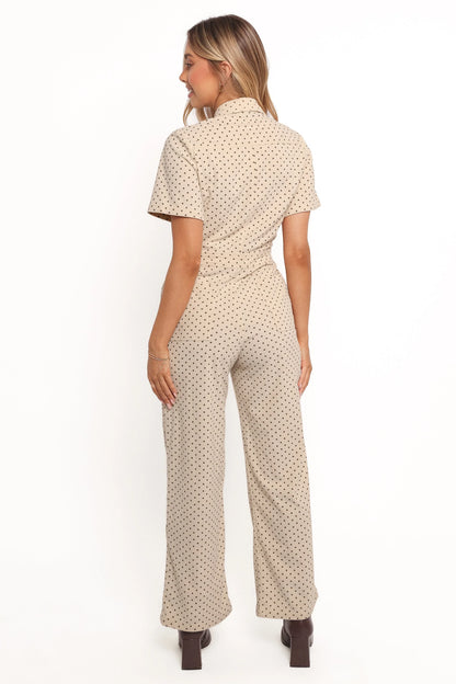 Mikia Jumpsuit Cream Brown