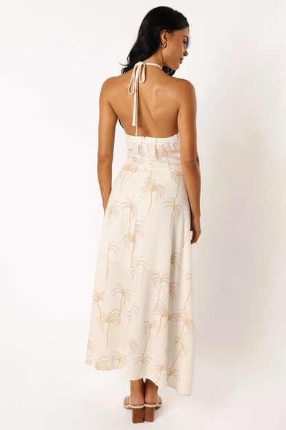 Granger Halterneck Midi Dress White Print