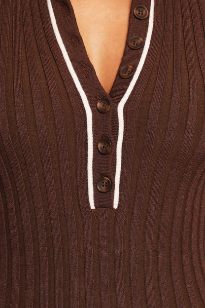 Conner Short Sleeve Knit Dress Chocolate
