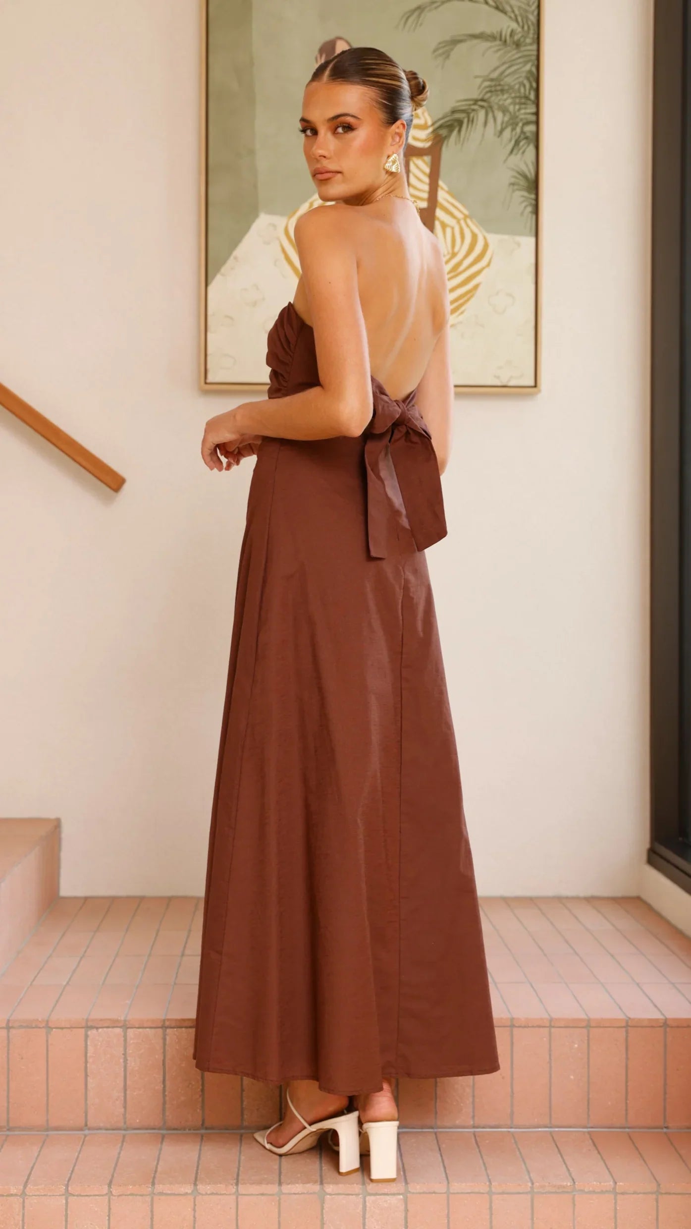 Bolivia Strapless Maxi Dress Chocolate
