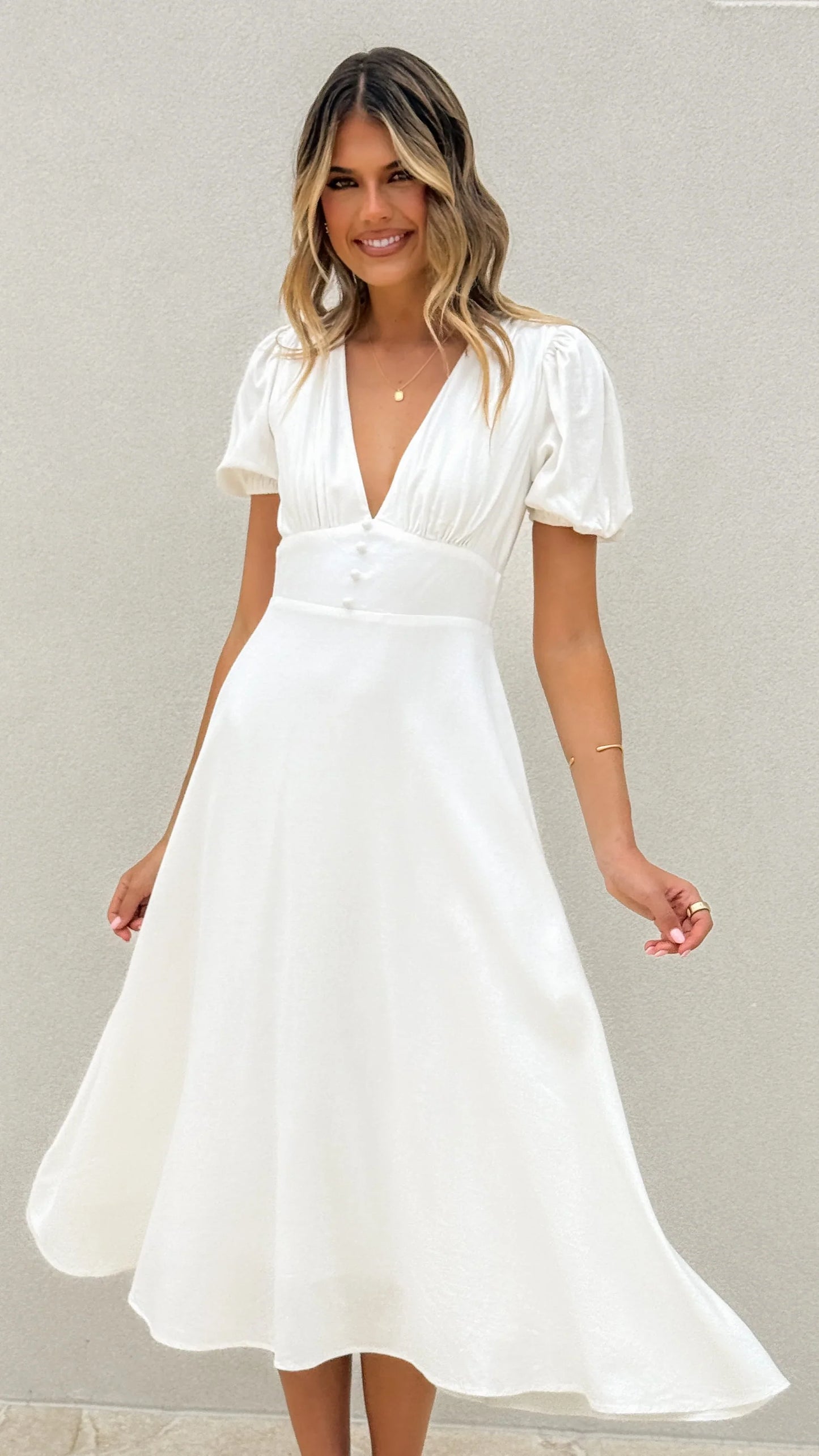 Melea Midi Dress White