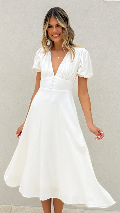 Melea Midi Dress White