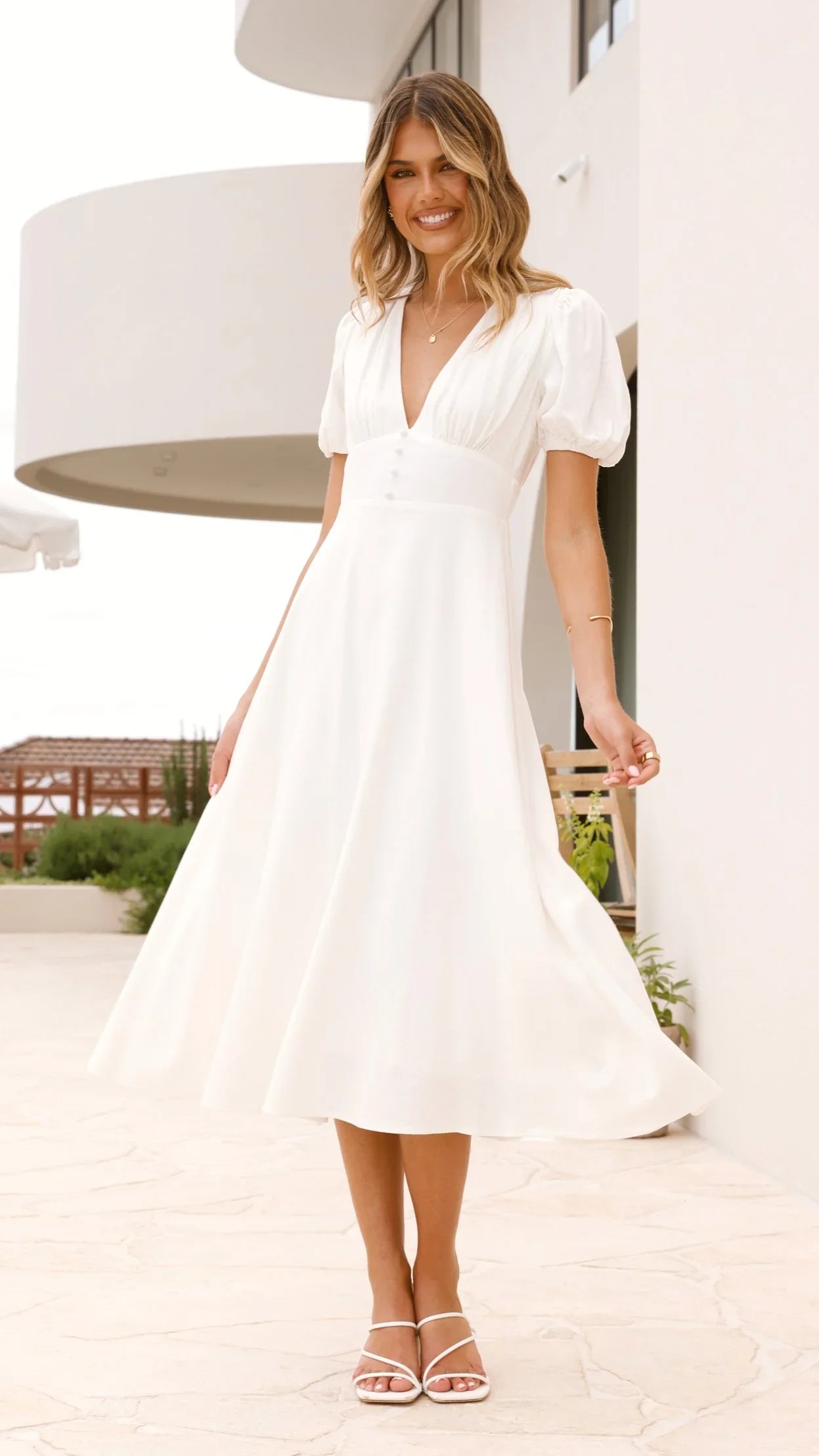 Melea Midi Dress White