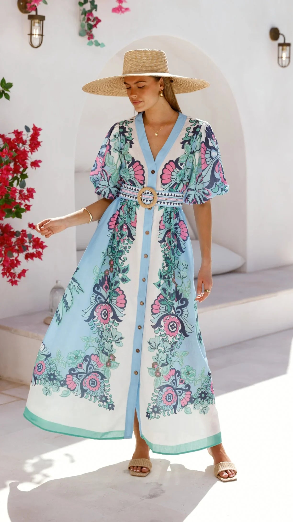 Dali Maxi Dress Island Bloom Blue