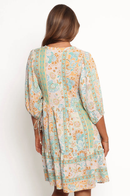 Arden Mini Dress Green Multi