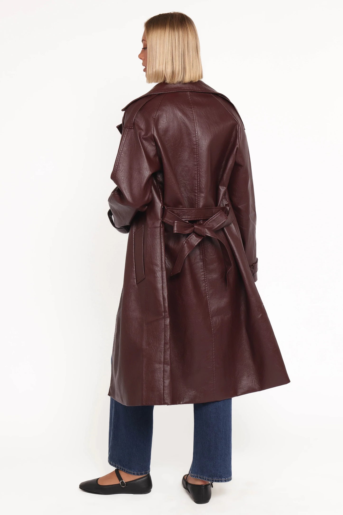 Vita Faux Leather Jacket Burgundy