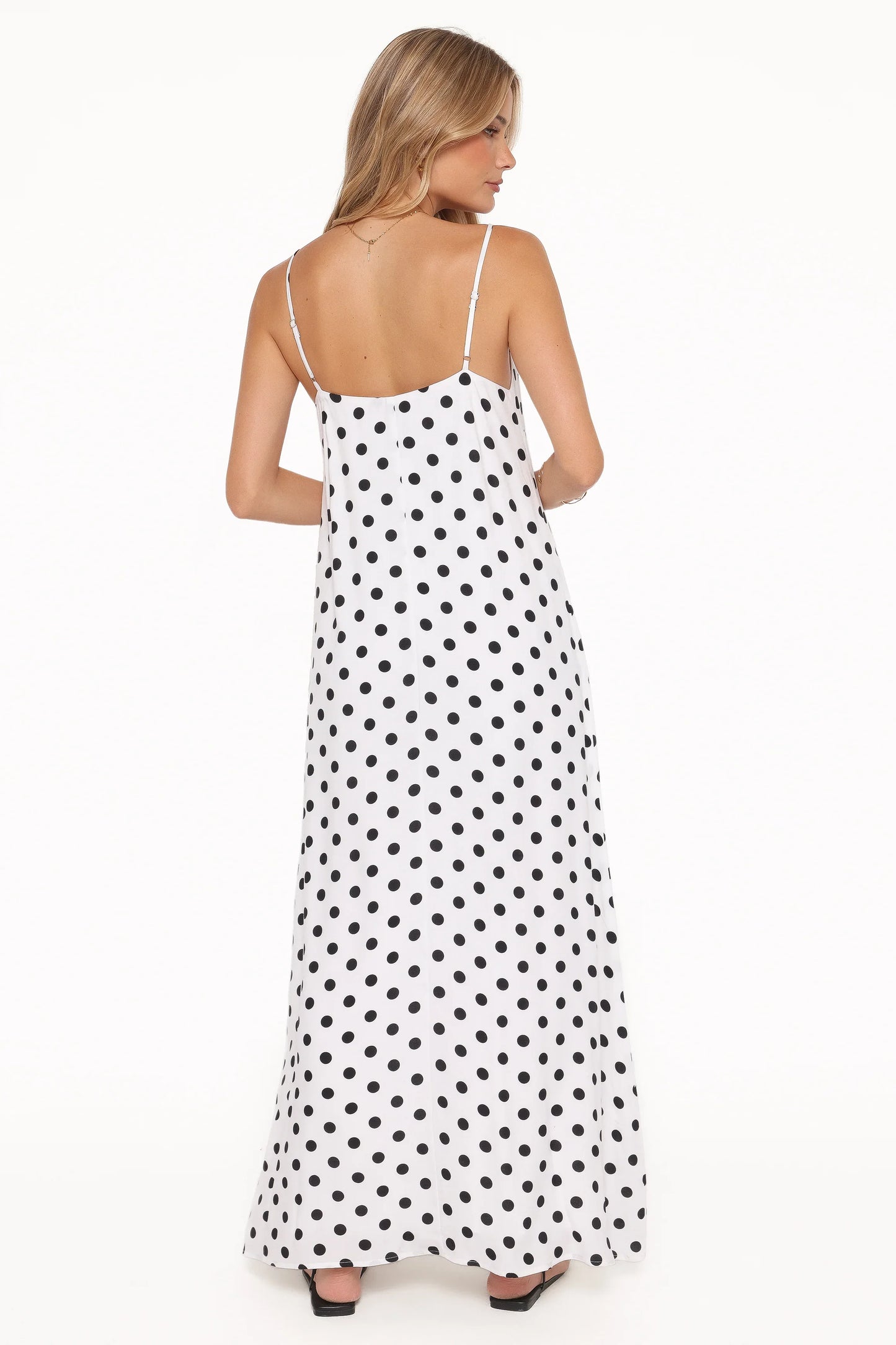 Virgo Maxi Dress White Polka Dot