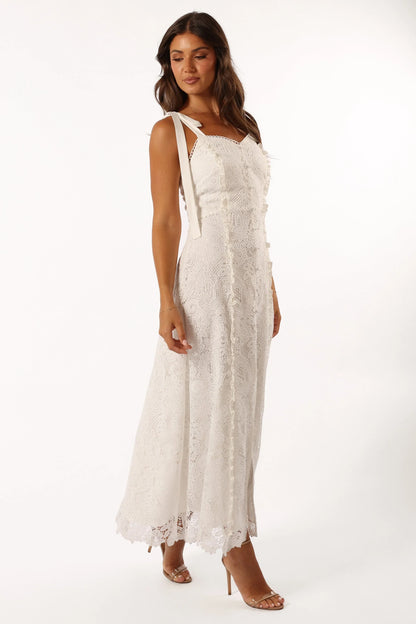 Jagger Midi Lace Dress White
