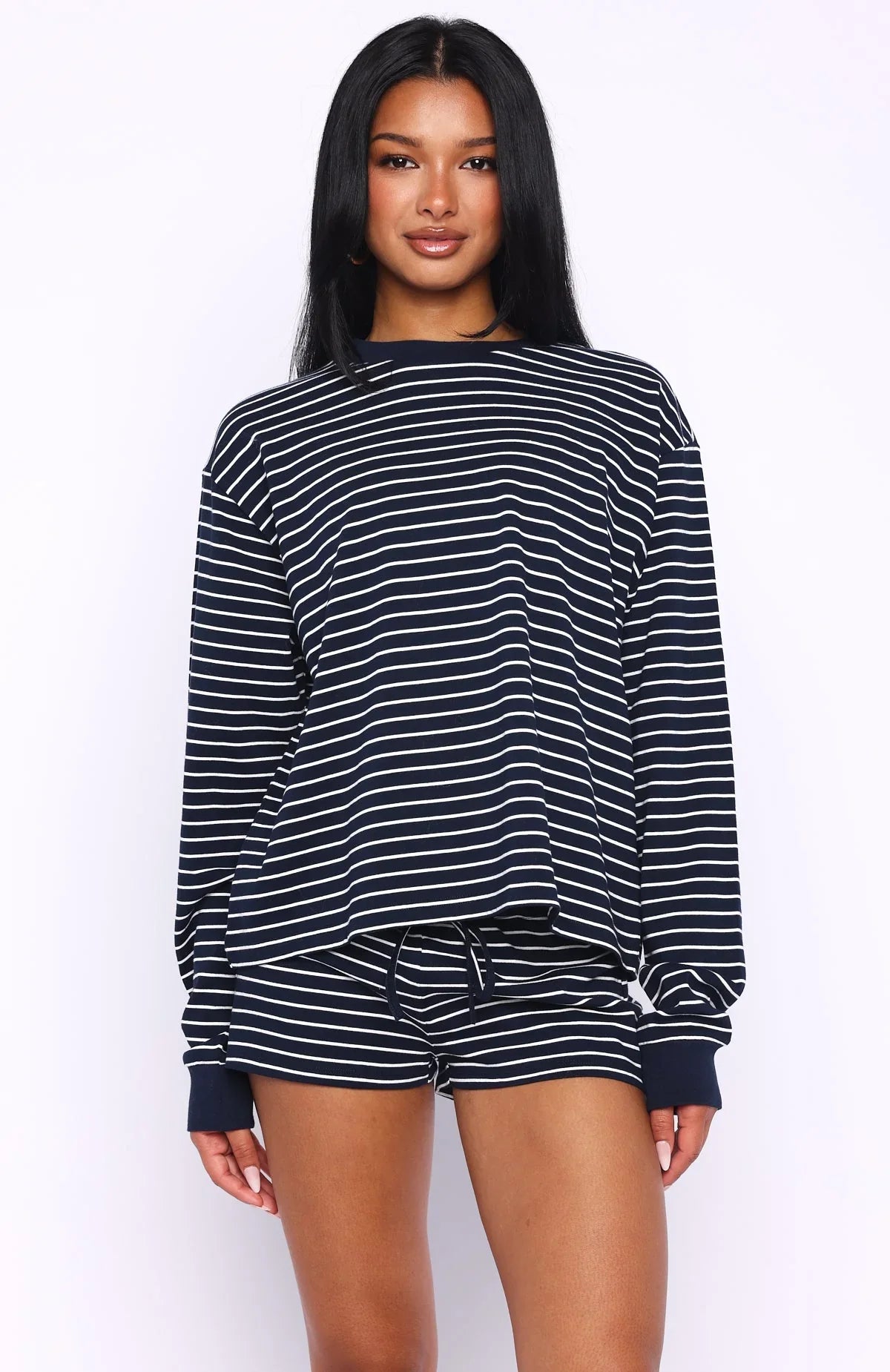 Touchdown Relaxed Shorts Navy Stripe