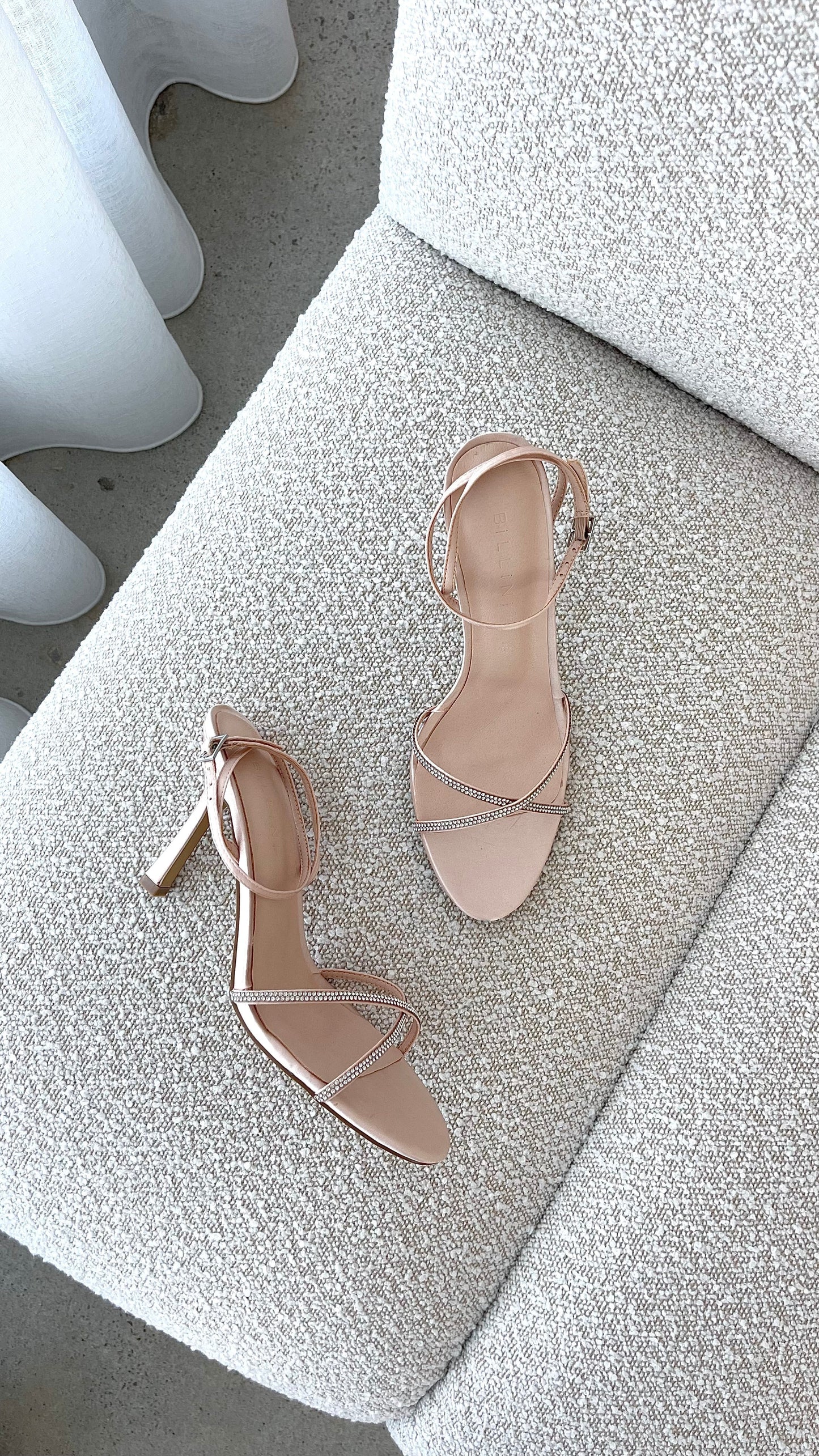 Vixin Heels Champagne Satin Diamante