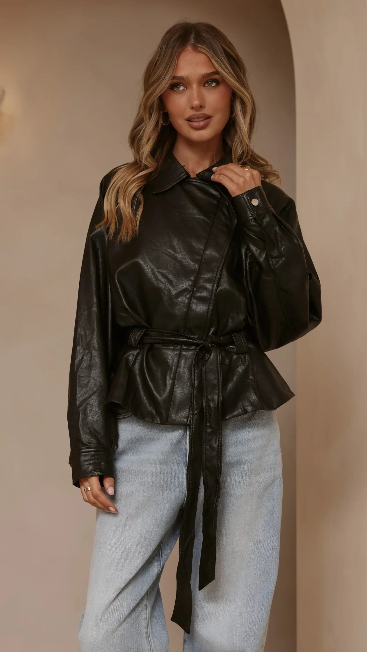 Marzia Tie Waist Jacket Black