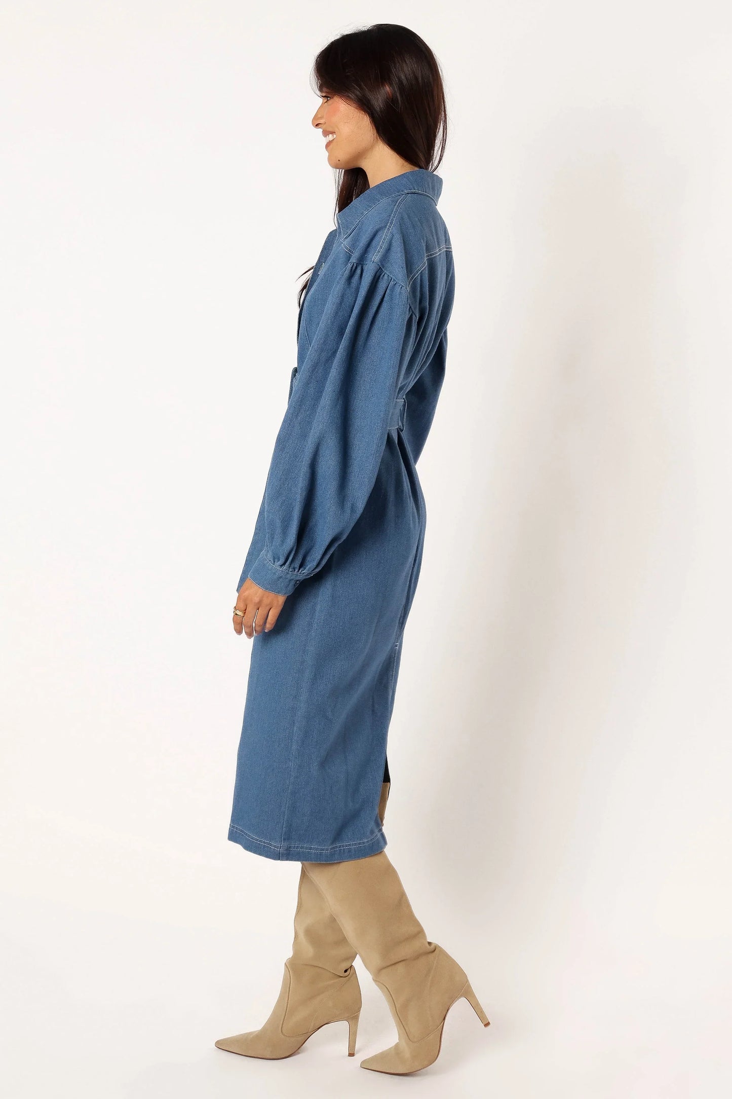 Kocoa Long Sleeve Midi Dress Denim
