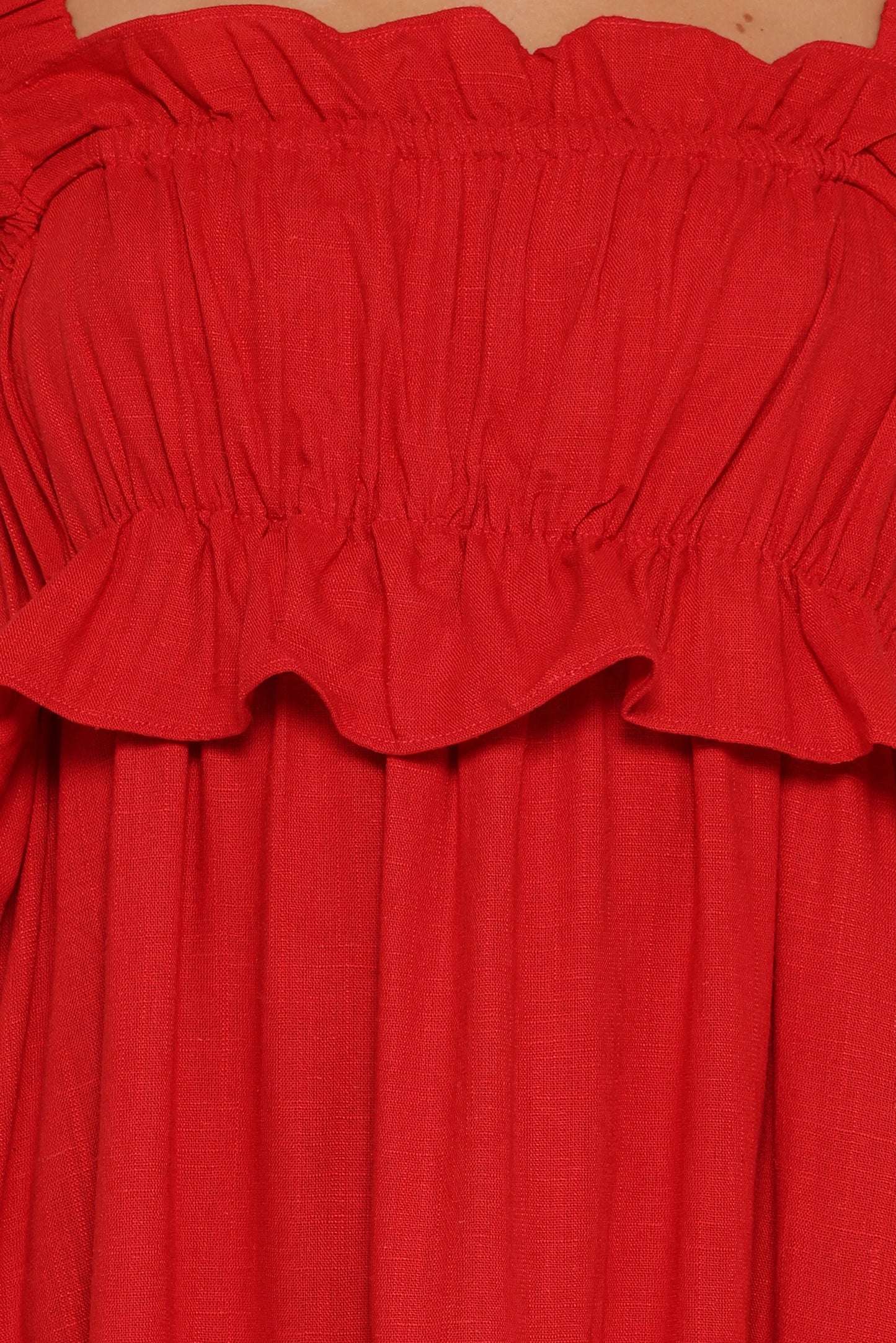 Ross Frill Strap Maxi Dress Red
