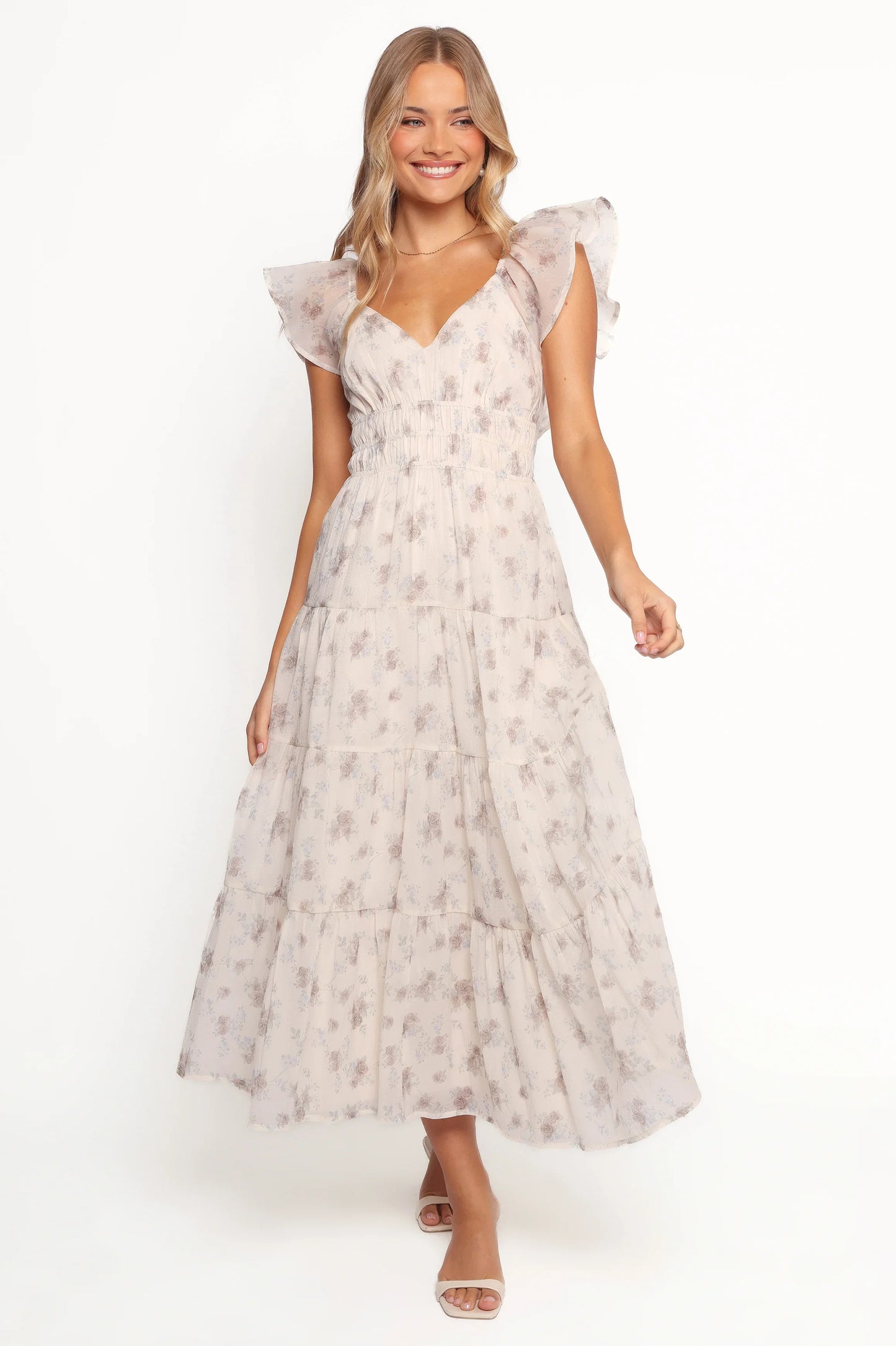 Talia Maxi Dress Cream Multi Floral