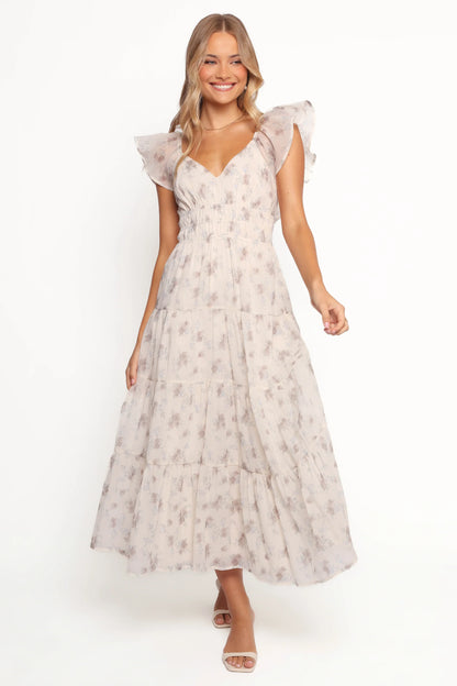 Talia Maxi Dress Cream Multi Floral