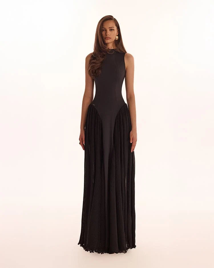Elegant mock neck maxi dress Parisienne
